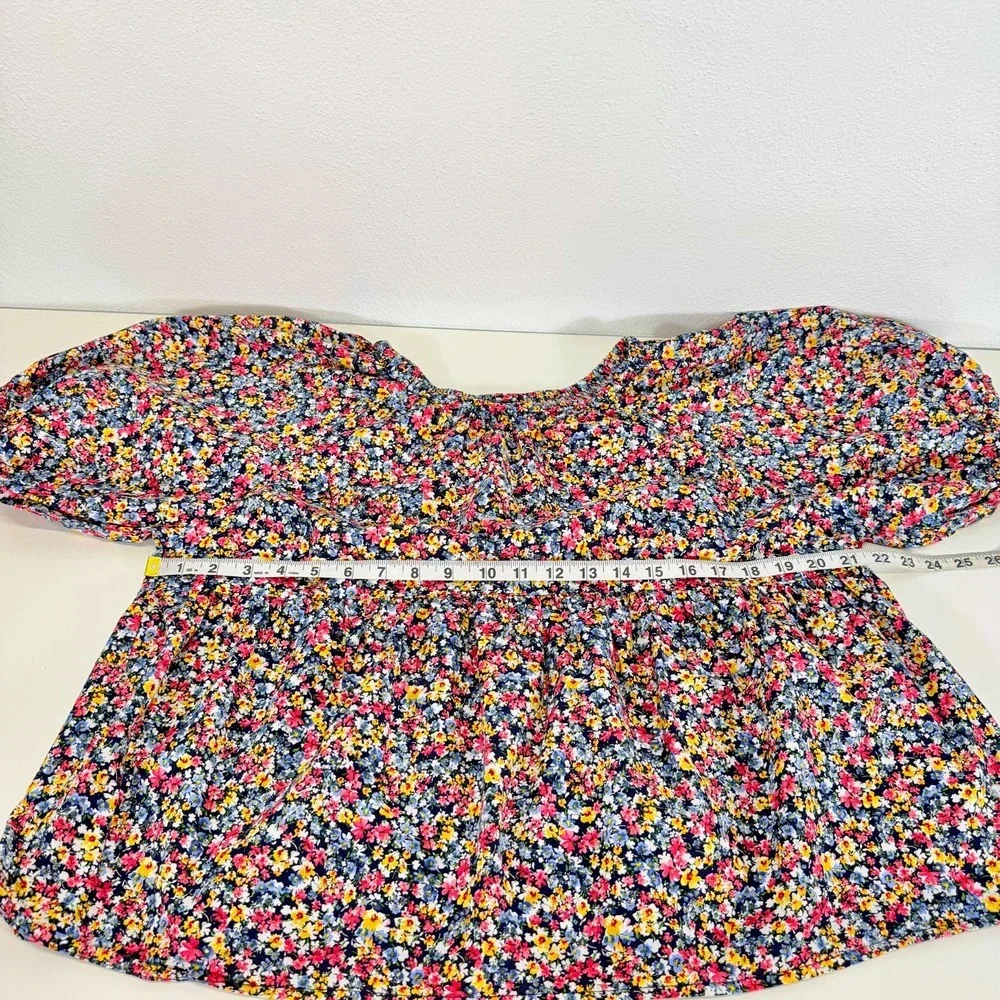 Old‎ Navy Lightweight Floral Print Puff Sleeve Cotton Babydoll Cottagecore Top L